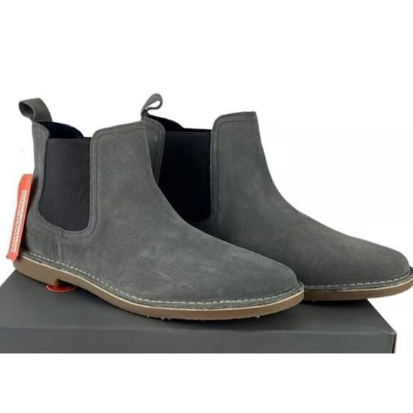 Hawke & Co Chelsea Suede Ankle Boots Almond Toe Elastic Blue Size 13 NWT - Picture 1 of 9